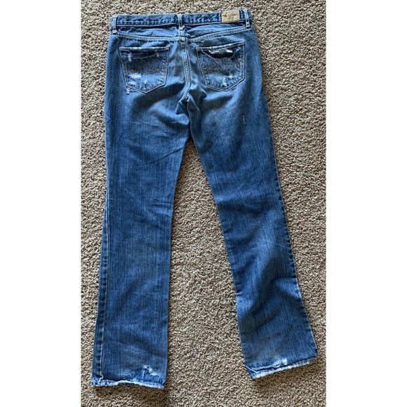 Abercrombie & Fitch Jeans 31 x 34 (6L) Emma Straight Leg Distressed 100% Cotton - Picture 10 of 12
